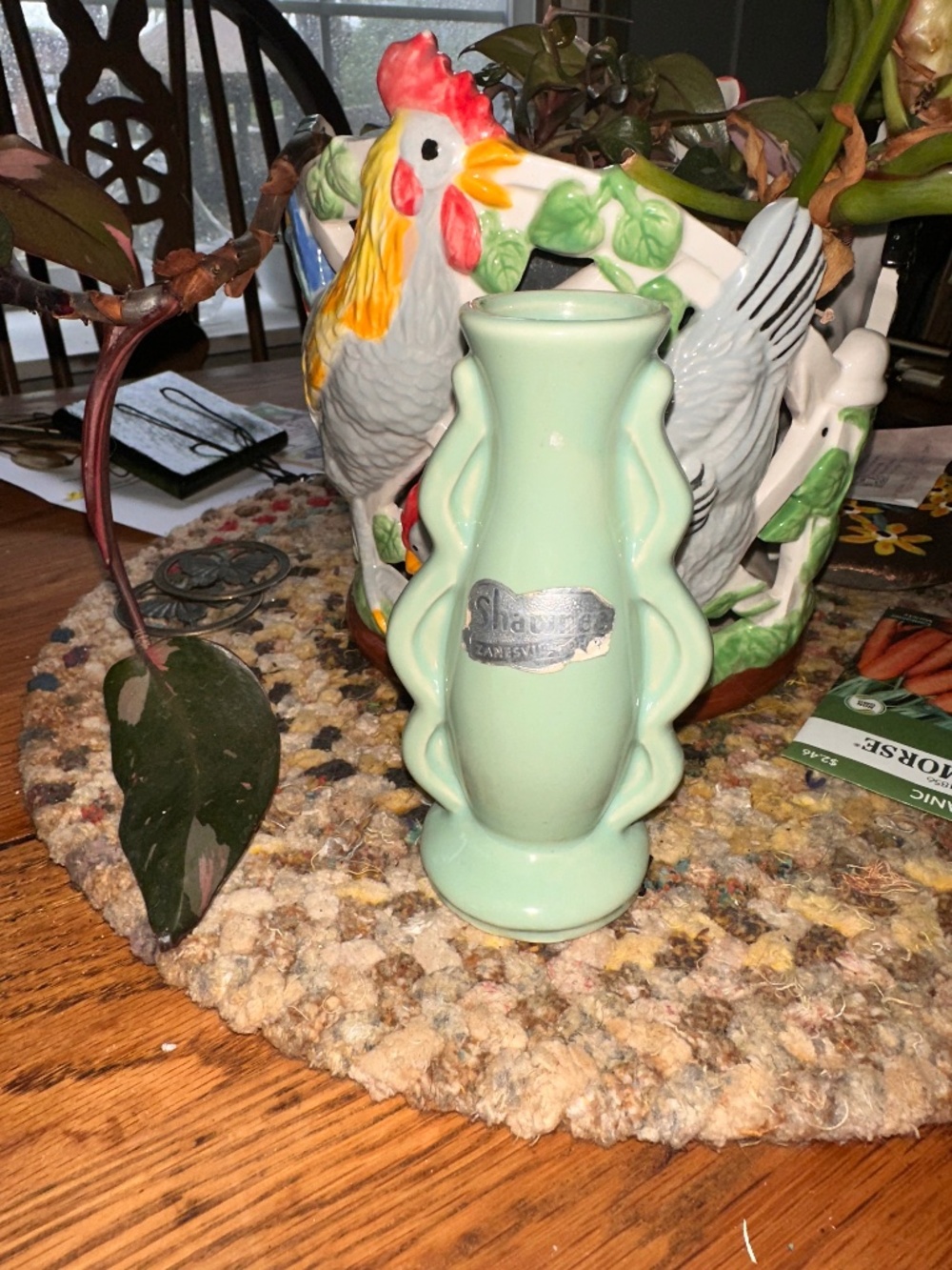 Shawnee Vtg Pottery Green 3”